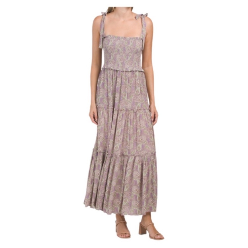 LUSH Smocked Tiered Maxi Dress